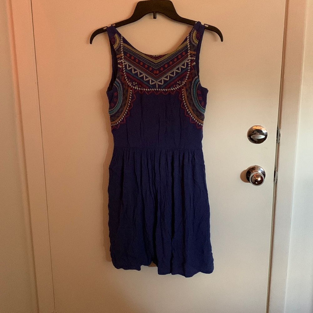 Blue patterned Mini Dress